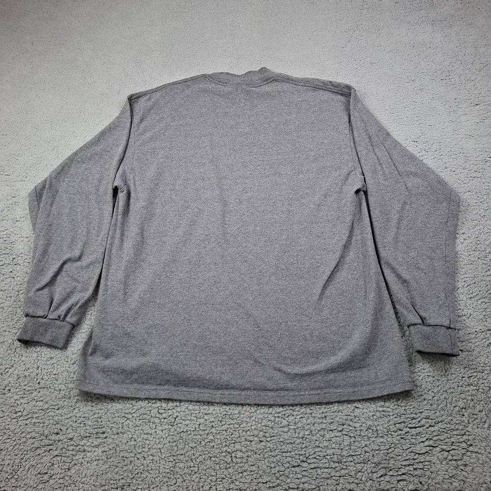 Vintage Nike T Shirt Mens XL Gray Mock Neck Long Sleeve Swoosh 90s Made In USA
